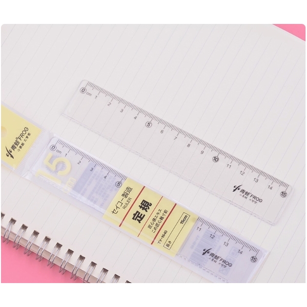 透明塑料直尺带波浪线学生用画圆洞洞尺子简约绘图文具创意设计感