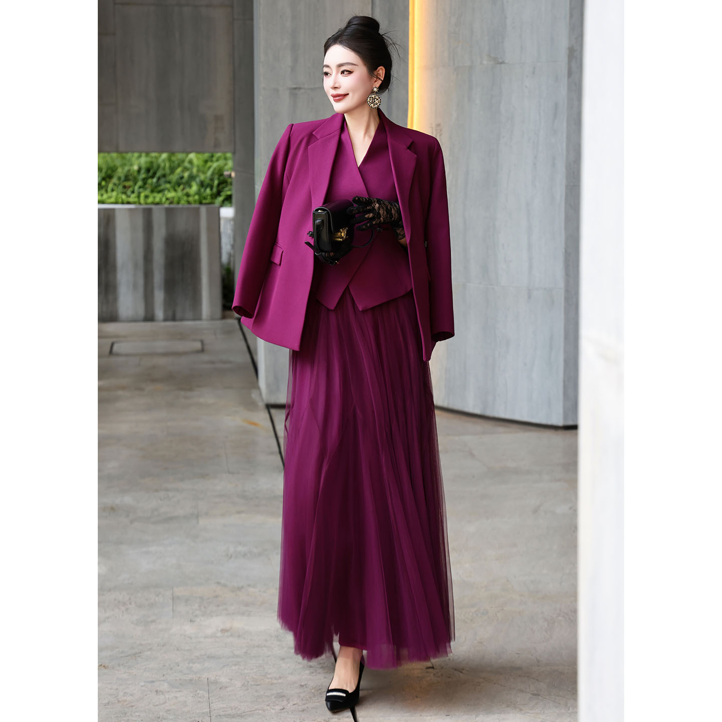 老钱风廓形西装套装女2025新款