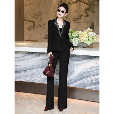 气质钉珠西装套装女职业装