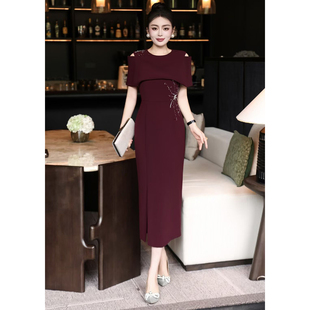 时尚气质婚礼宴会礼服裙女高级感重工订钻优雅显瘦正式场合连衣裙