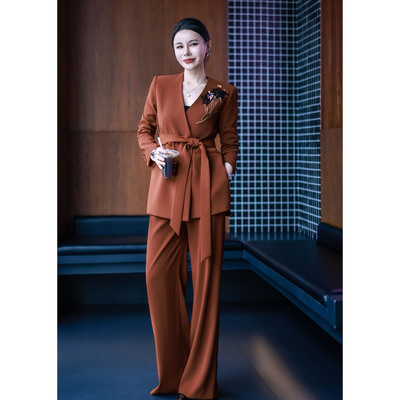 轻奢优雅风重工钉珠西装套装