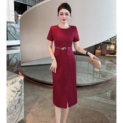 婚礼喜妈妈喜婆婆礼服裙