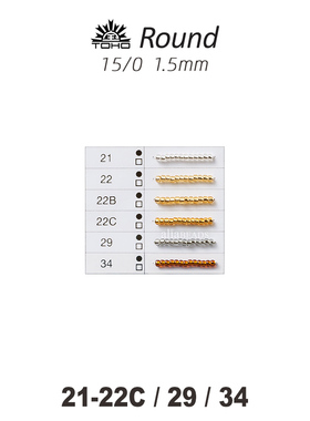 TOHO圆珠套装3AS:灌银系列~1.5mm日本进口金银灰21/22B/22C/29/34