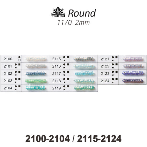 TOHO圆珠套装4A:蛋白灌银系列~2mm日本东宝2100-2104/2115-2124 - 封面
