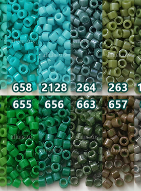 MIYUKI古董珠松绿色系~DB 263/264/652/655/656/657/658/663/724