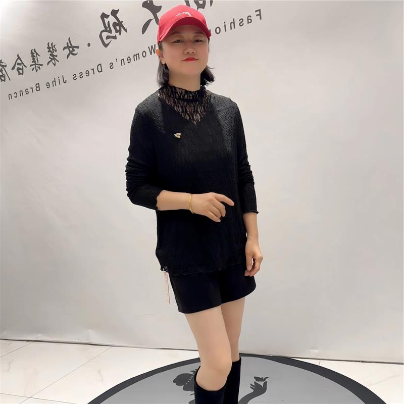 2026春季新芮娜依莲上衣打底衫大码女装胖妹妹气质衫200斤T恤5469