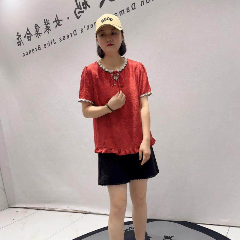 芮娜依莲夏季T恤打底5659衫加肥加大码女装宽松显瘦气质衫短袖