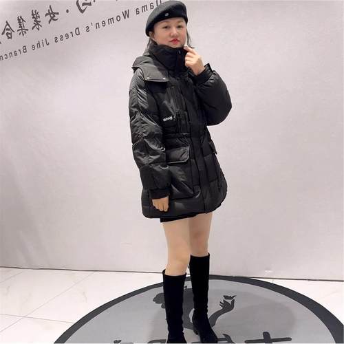 2025冬季新款外套芮娜依莲9821韩国面料一手长可抽绳羽绒服