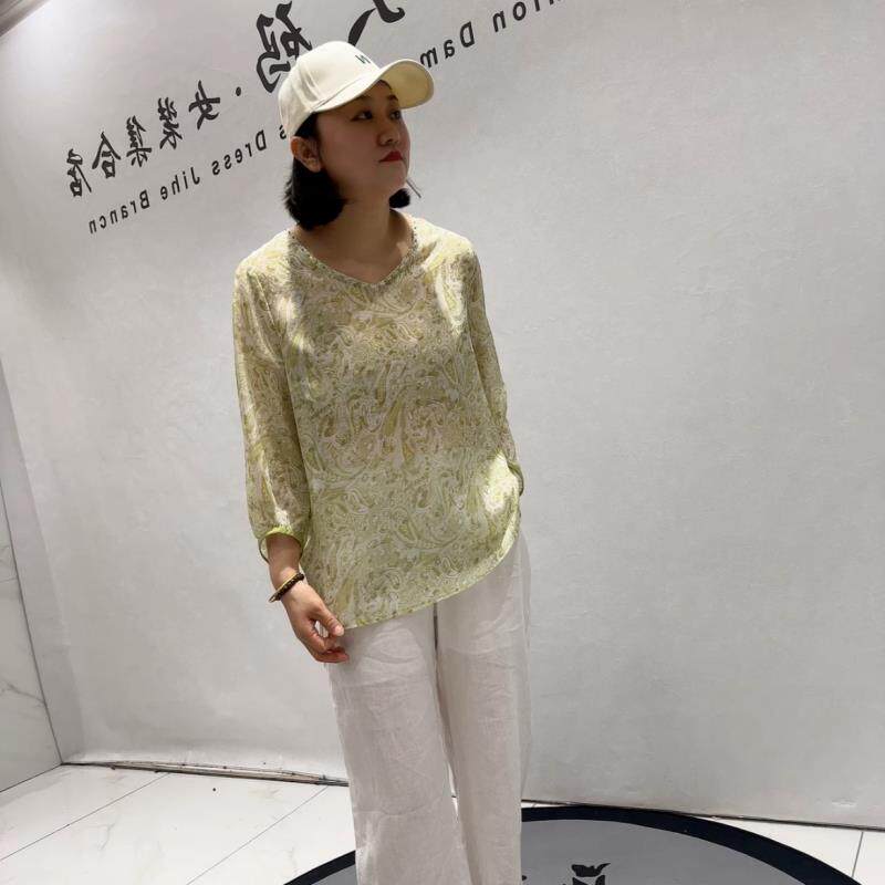 芮娜依莲时尚潮流夏装打底5771防晒雪纺衫加肥加大显瘦气质衫T恤
