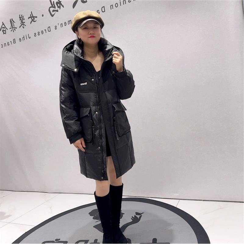 2025冬芮娜依莲开衫双拉链90白鸭绒羽绒服加大码女装外套9801
