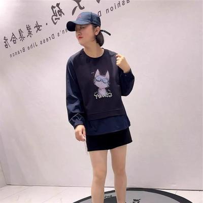 女权贵族时尚大码女装2026春装新款假两件衫减龄200斤打底1681