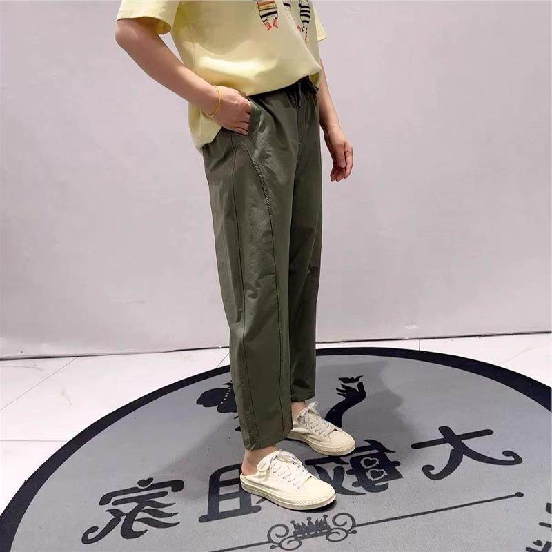 2026春装针丝缘时尚潮流休闲女裤大女装减龄显瘦200斤萝卜裤5135