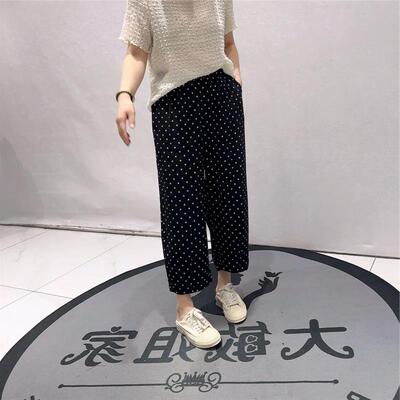 2026夏装新款芮娜依莲时尚裤5171松紧腰波点200斤显瘦休闲裤女裤