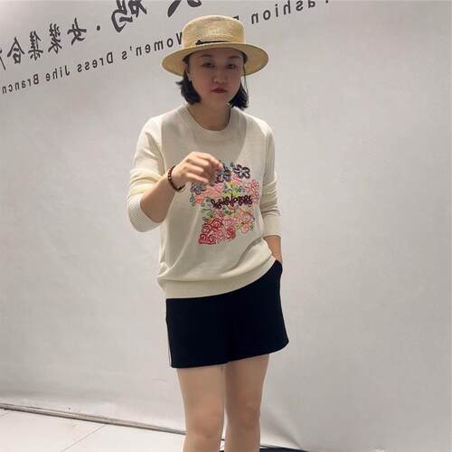 8279秋季200斤欧货针织衫大码女装加肥加大胖妹妹200斤显瘦气质衫