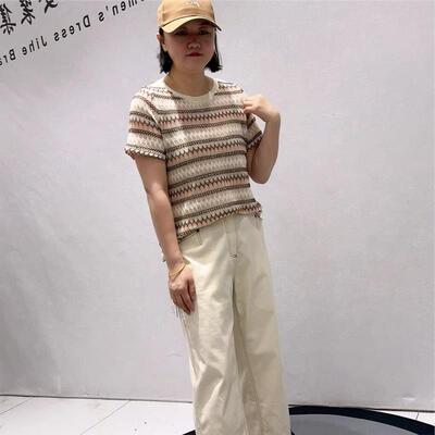 2026夏季女权贵族打底3578时尚减龄显瘦200斤条纹衫大码女装T恤