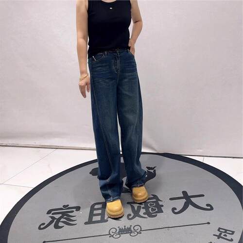 柏菲蒂2026初秋8980牛仔裤加肥加大码女装松紧腰显瘦200斤弯刀裤