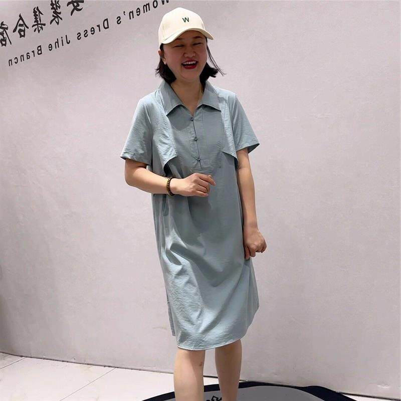 2026夏装蓝鲸之吻9033欧货连衣裙加肥加大潮流薄料气质裙