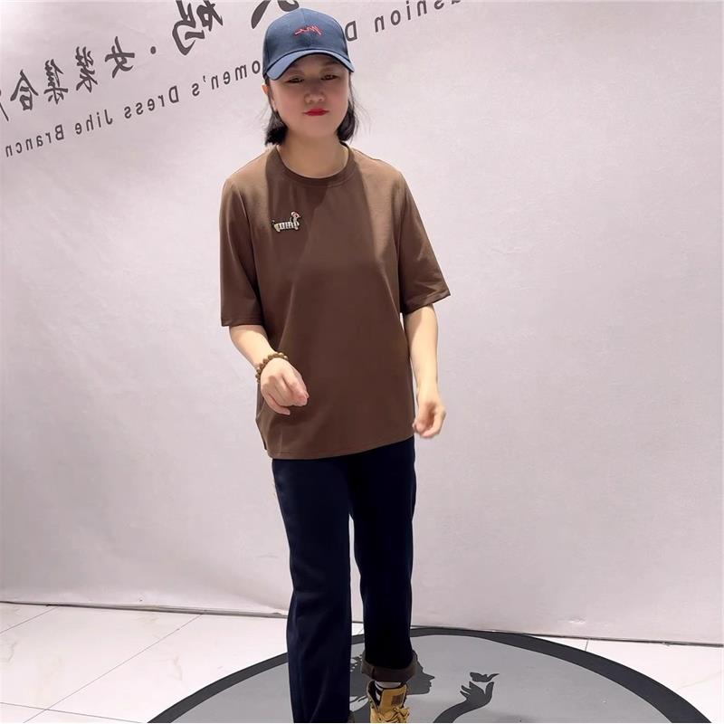 2026春季芮娜依莲半袖T加大码女装加肥加大休闲衫200斤T恤衫7198