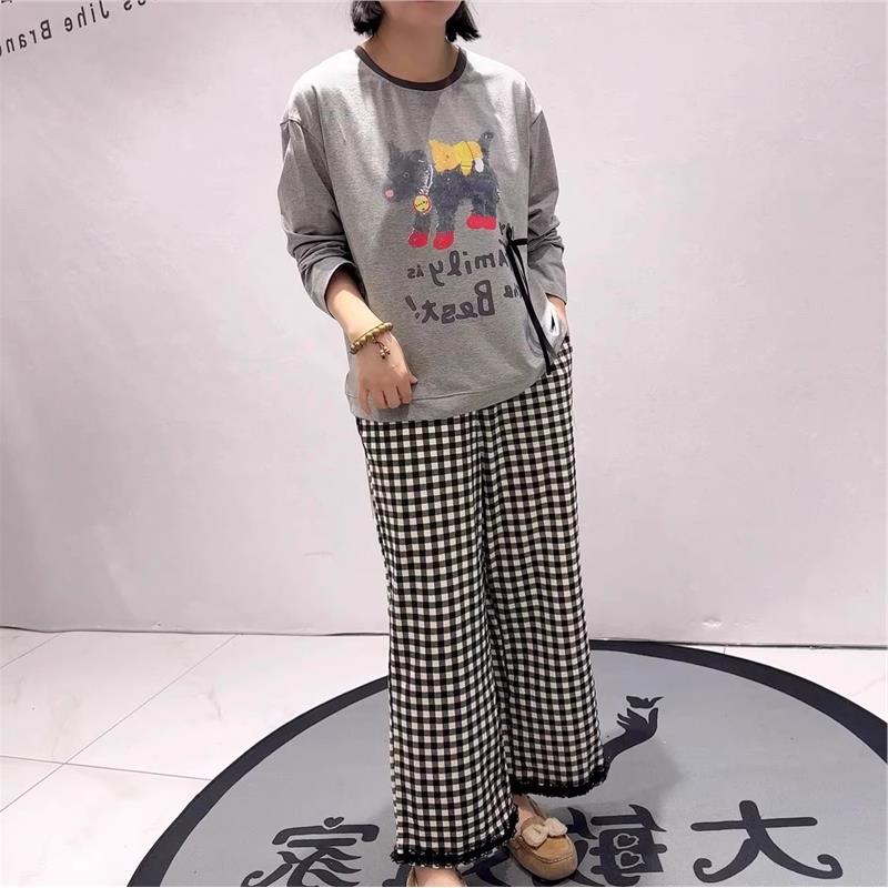 加肥加大码女装播本9008年货新新疆棉卡通减龄可外穿家居服两件套