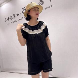 女权贵族时尚潮流T恤2026夏装打底31109天丝苎麻侧边开衩气质衫