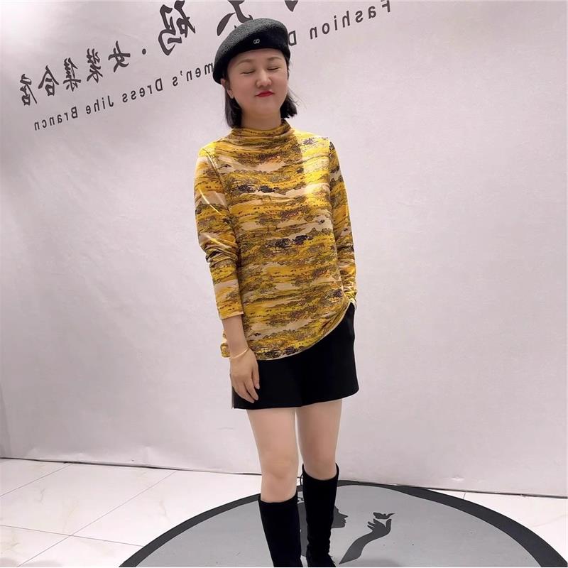 2026春装新款上衣T恤加大码女装加肥加大气质衫200斤打底衫1501