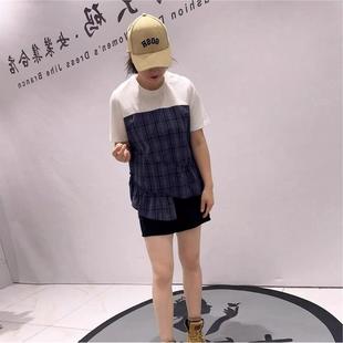 针丝缘时尚大码女装2026春装T恤1402圆领短袖衫减龄显瘦打底衫