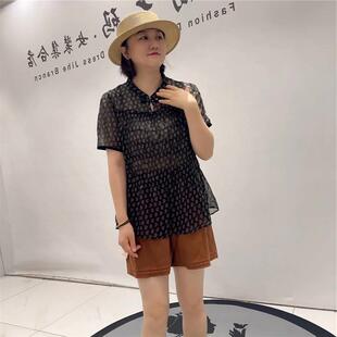 芮娜依莲时尚潮流大码女装2026夏装想5148立体剪裁单层短袖小衫
