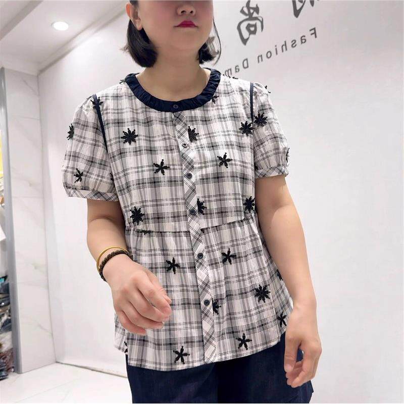 女权贵族时尚潮流T恤2026夏装3560棉质短袖大码女装200斤显瘦上衣