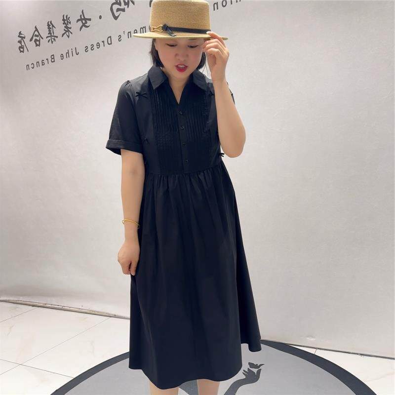 气质女权贵族时尚大码女装2026夏装裙3552衬衫连衣裙200斤显瘦裙