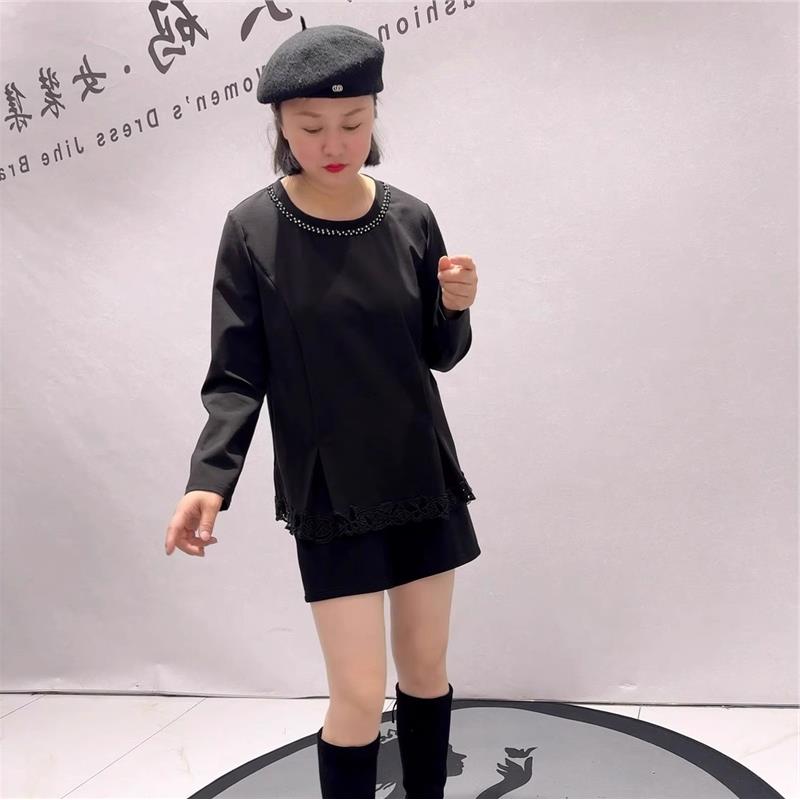 2026春季新芮娜依莲上衣减龄衫大码女装胖妹妹气质衫200斤T恤5463