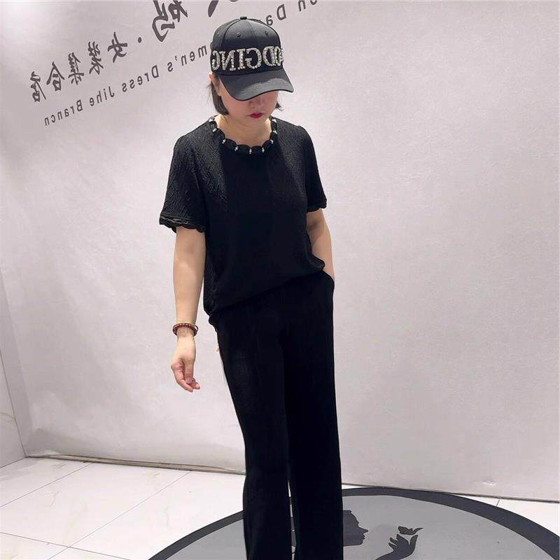 2026夏装芮娜依莲时尚1717 上衣醋酸衫短袖加大码女装气质上衣女