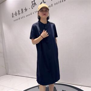 2026夏针丝缘时尚胖mm裙5161速干简洁大方两侧带兜寸领连衣裙大