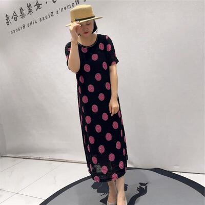 2026夏装时尚潮裙芮娜依莲9262褶皱洋装加肥加大码女装显瘦气质裙