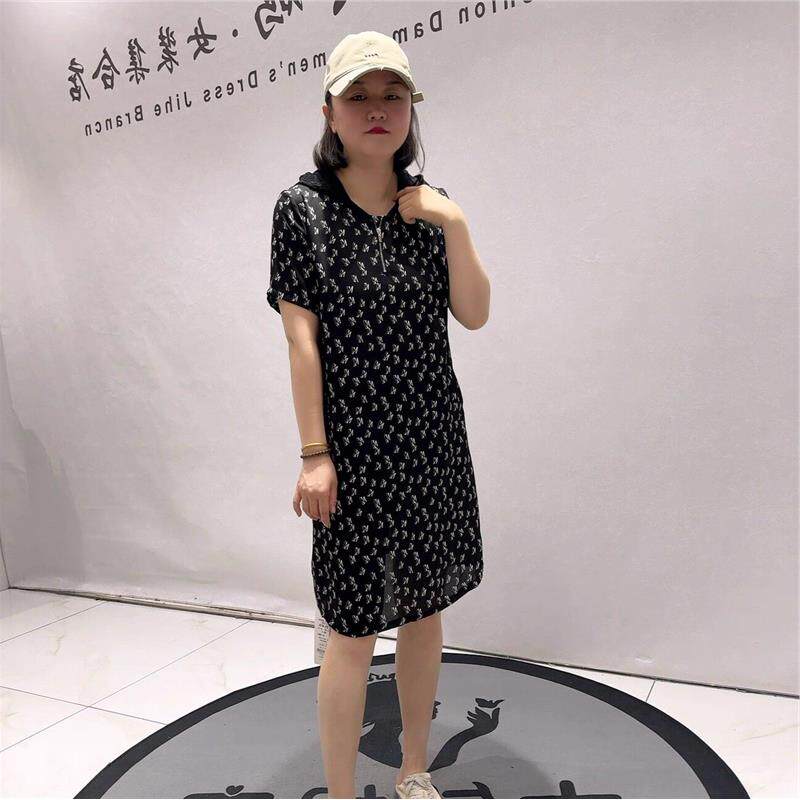 女权贵族夏装裙子3768连帽连衣裙加大码女装加肥加大显瘦醋酸裙潮