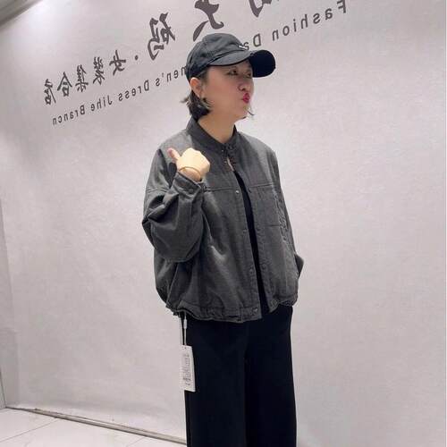天骄一生水26610秋冬200斤薄棉服外套加大码女装潮流显瘦百搭上衣