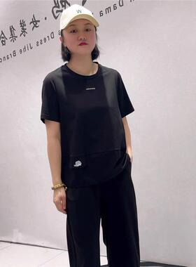 时尚潮流芮娜依莲蓝鲸之吻3265夏季短袖T恤大码女装胖妹妹上衣