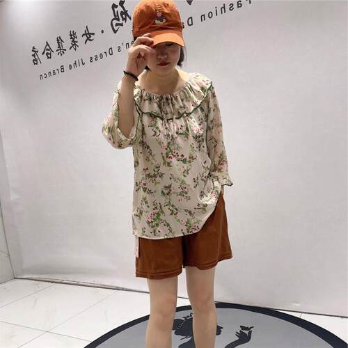 2026夏芮娜依莲打底5193防晒袖雪纺衫上衣加肥加大码女胖m时尚T恤