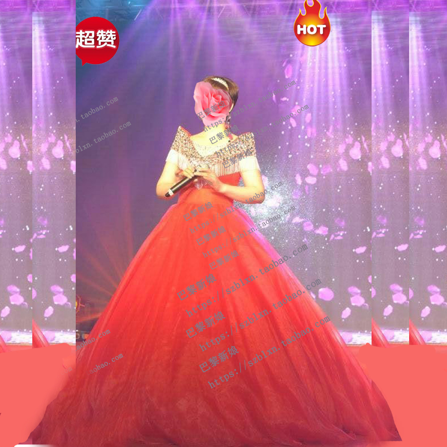 包肩音乐会歌唱比赛国庆蓬蓬裙