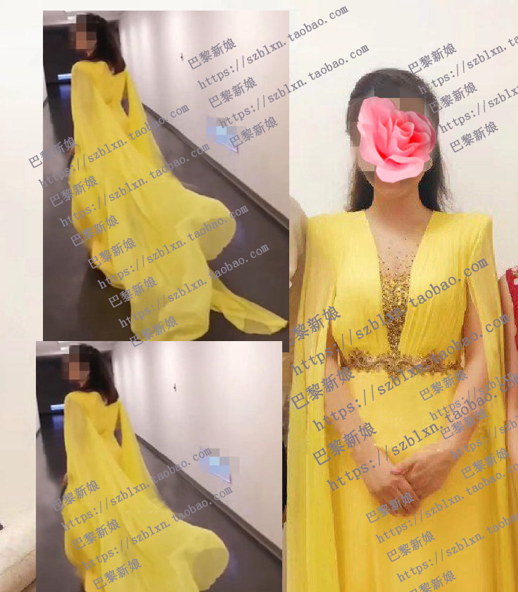 水袖小A摆飘逸歌唱比赛腰带礼服