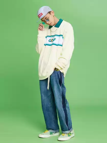Golf Wang Campus Style Design Candy-Colored Pullover Sweatshirt Polo Shirt Country Club Trendy Couple