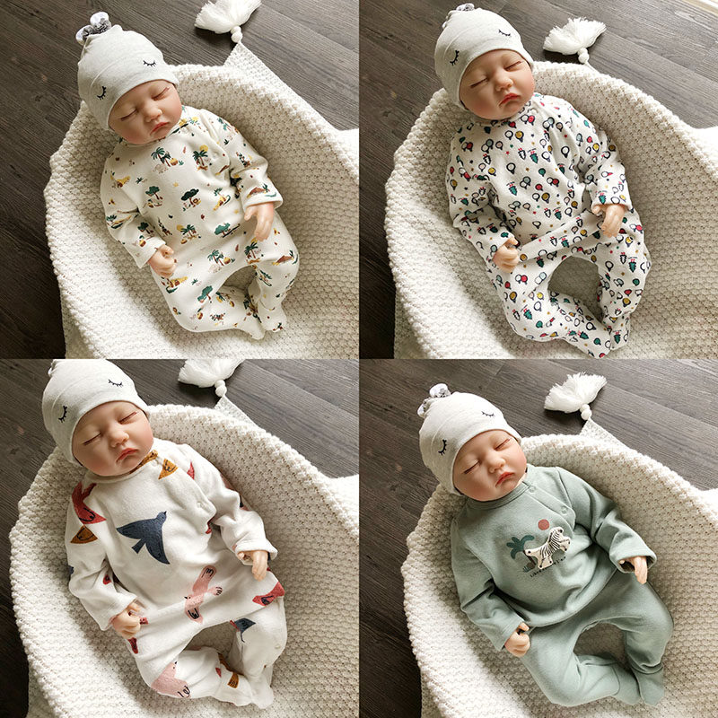 法系纯原单春秋冬季新生婴儿可爱乖巧款天鹅绒柔软连体哈衣长爬服