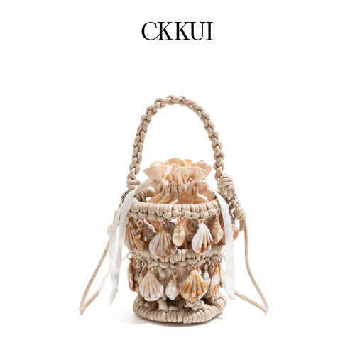 CKKUI海边度假风设计感编织包包