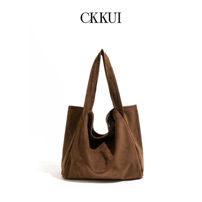 CKKUI秋冬新款绒面棕色包包
