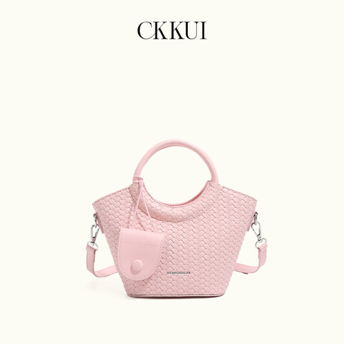 CKKUI甜美少女软皮编织包包