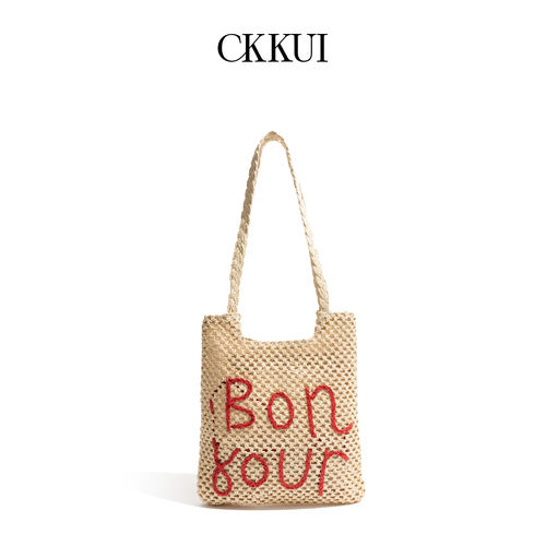 CKKUI简约字母印花编织包包女款