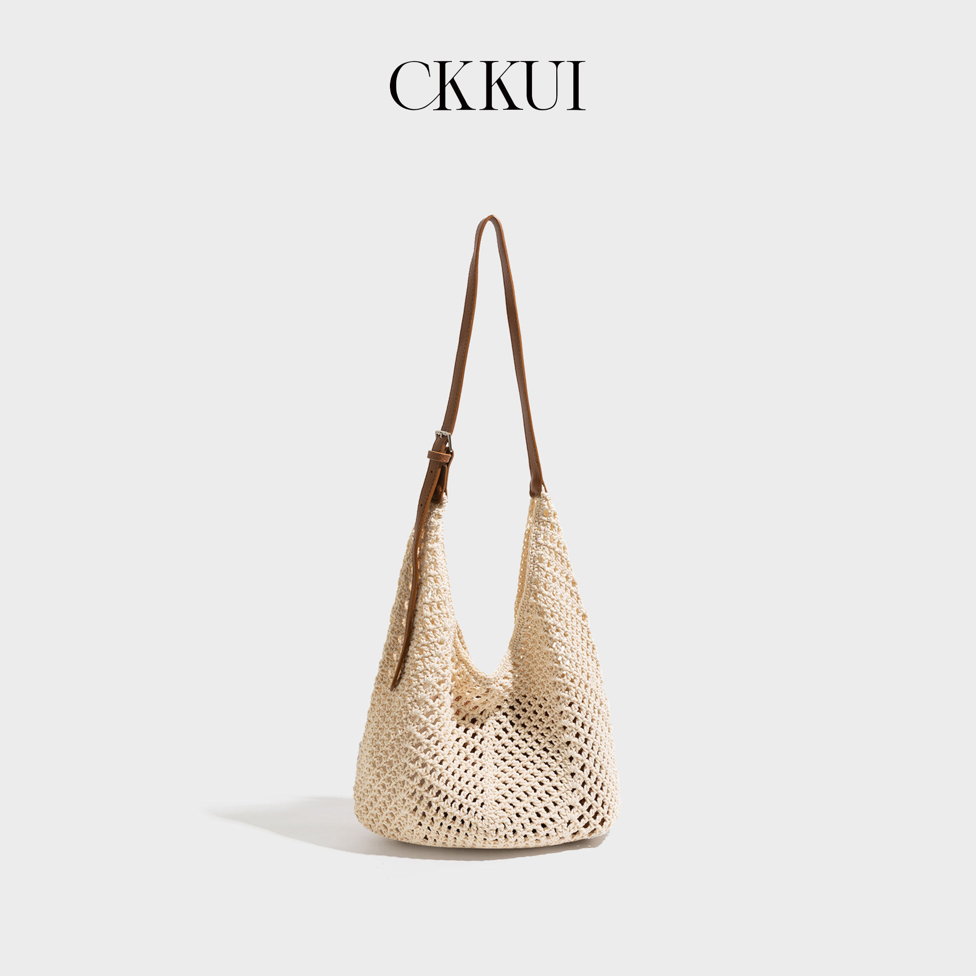 CKKUI 简约小清新编织包包2026夏季针织包慵懒风大容量单肩hobo包