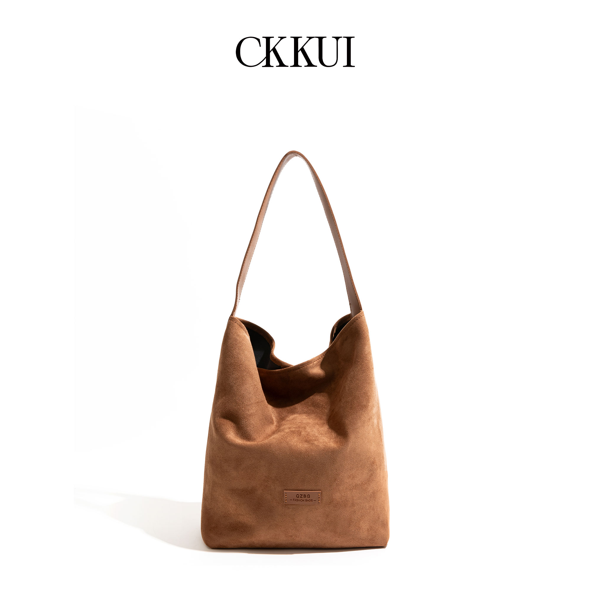 CKKUI简约纯色麂皮绒面女包