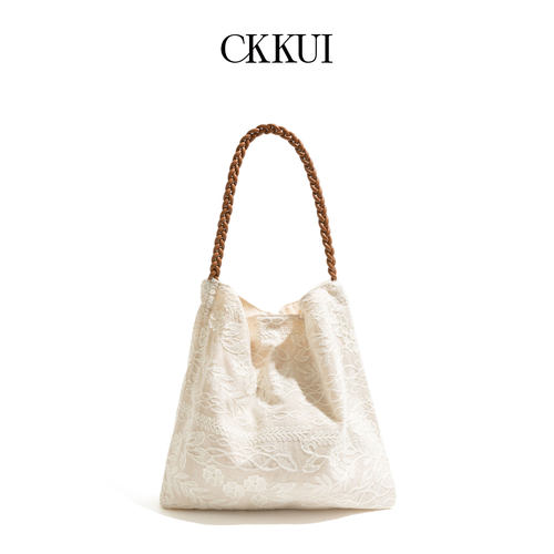 CKKUI新中式民族风亚麻刺绣包包