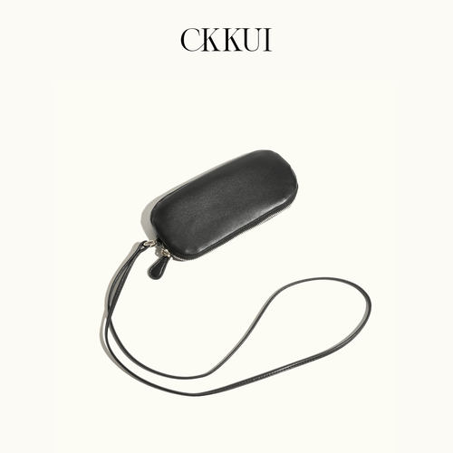 CKKUI极简里外羊皮便携挂脖包