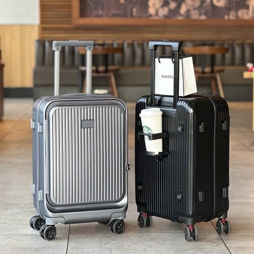 前开盖行李箱20寸登机箱24寸抗摔拉杆箱旅行箱密码箱皮箱轻便28寸